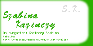 szabina kazinczy business card